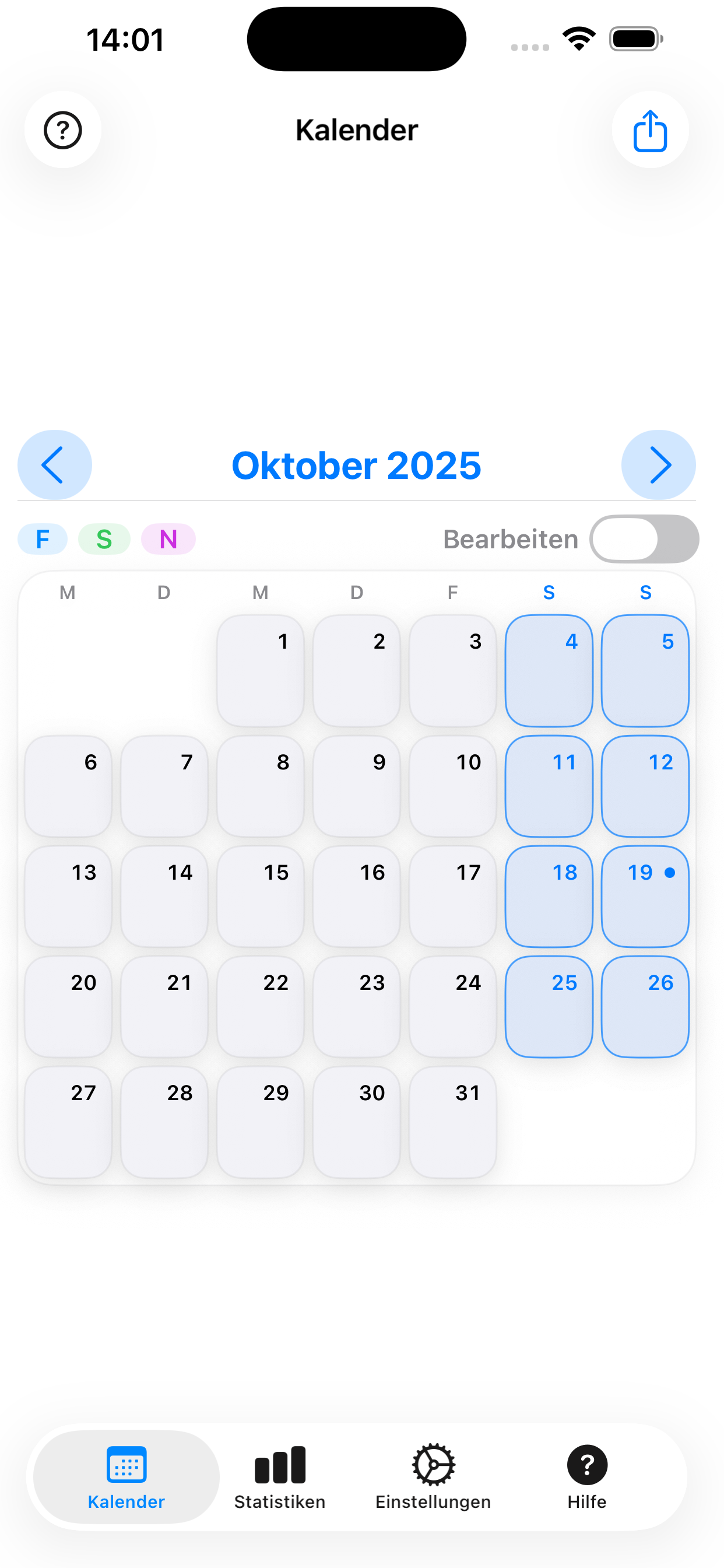 Dienstplan App – Screenshot 1
